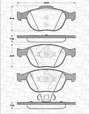 Magneti Marelli 363702161249 - Тормозные колодки, дисковые, комплект autospares.lv