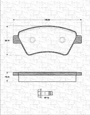 Magneti Marelli 363702161246 - Тормозные колодки, дисковые, комплект autospares.lv