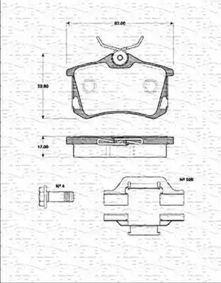 Magneti Marelli 363702161258 - Тормозные колодки, дисковые, комплект autospares.lv