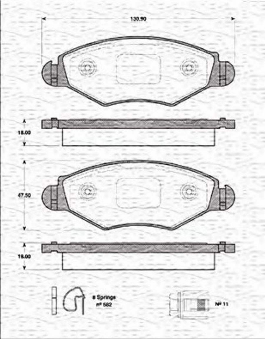 Magneti Marelli 363702161204 - Тормозные колодки, дисковые, комплект autospares.lv