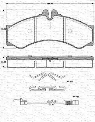 Magneti Marelli 363702161200 - Тормозные колодки, дисковые, комплект autospares.lv