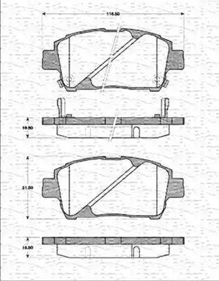 Magneti Marelli 363702161213 - Тормозные колодки, дисковые, комплект autospares.lv