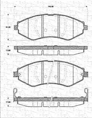 Magneti Marelli 363702161285 - Тормозные колодки, дисковые, комплект autospares.lv