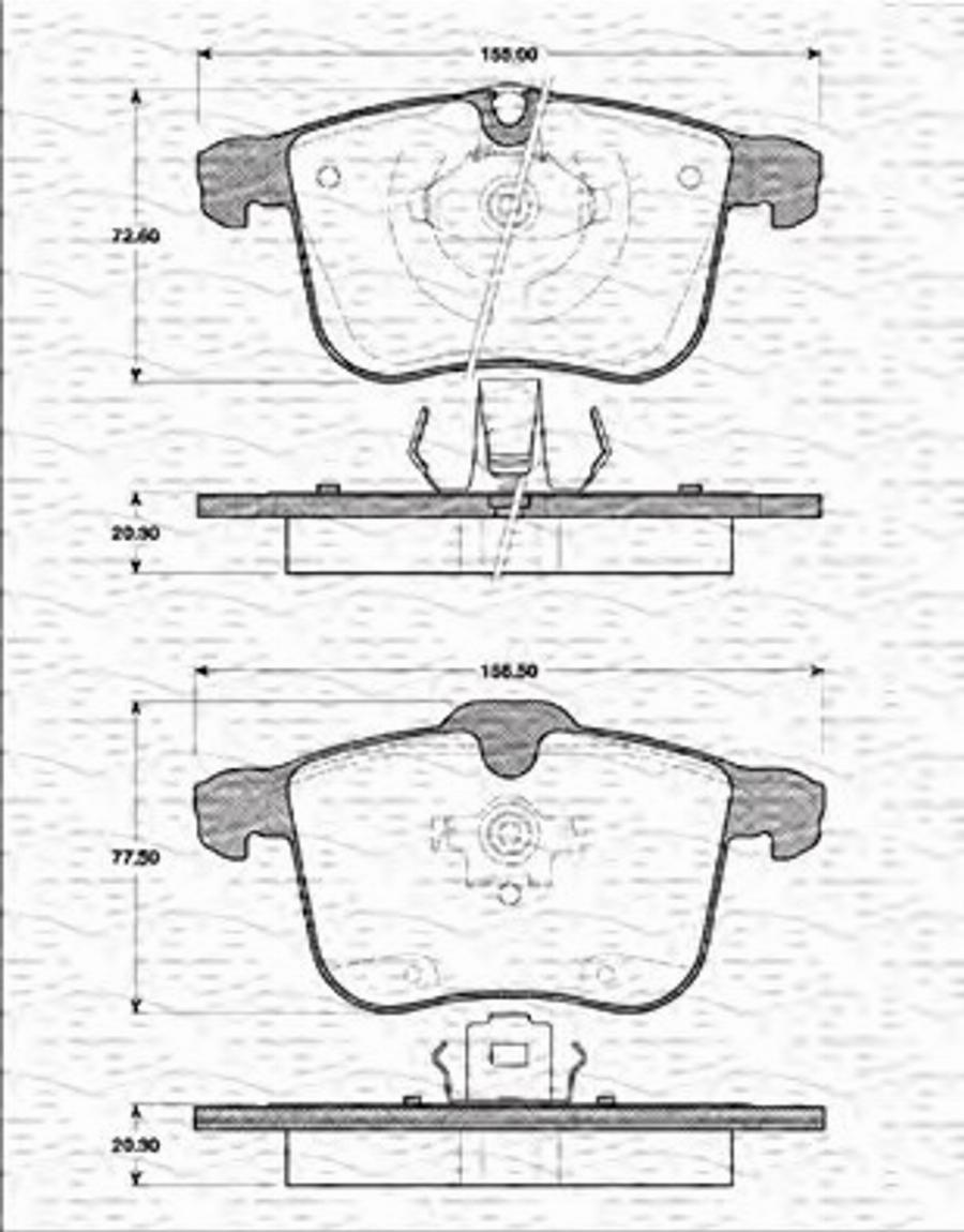 Magneti Marelli 363702161282 - Тормозные колодки, дисковые, комплект autospares.lv