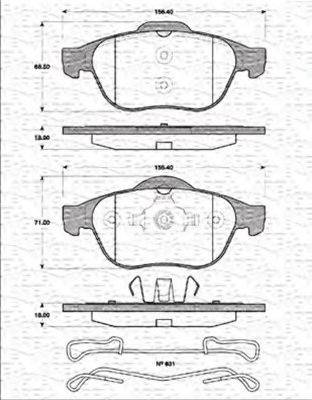 Magneti Marelli 363702161232 - Тормозные колодки, дисковые, комплект autospares.lv