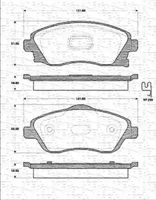 Magneti Marelli 363702161220 - Тормозные колодки, дисковые, комплект autospares.lv