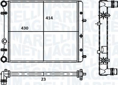 Magneti Marelli - BR RMM1075HVW - Радиатор, охлаждение двигателя autospares.lv