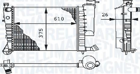 Magneti Marelli - BR RMM376712611 - Радиатор, охлаждение двигателя autospares.lv