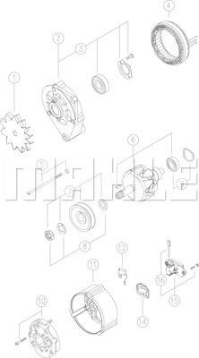 MAHLE MG 372 - Генератор autospares.lv