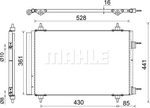 MAHLE AC 554 000S - Конденсатор кондиционера autospares.lv