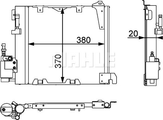 MAHLE AC 349 000P - Конденсатор кондиционера autospares.lv