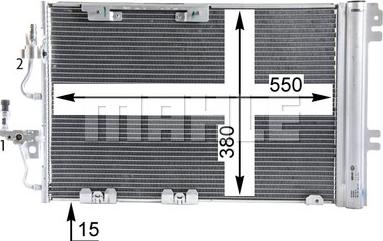 MAHLE AC 378 000P - Конденсатор кондиционера autospares.lv