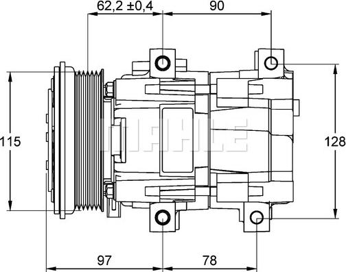 MAHLE ACP 153 000P - Компрессор кондиционера autospares.lv