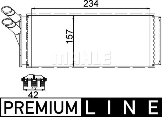 MAHLE AH 93 000P - Теплообменник, отопление салона autospares.lv