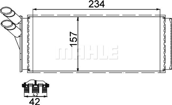 MAHLE AH 93 000P - Теплообменник, отопление салона autospares.lv