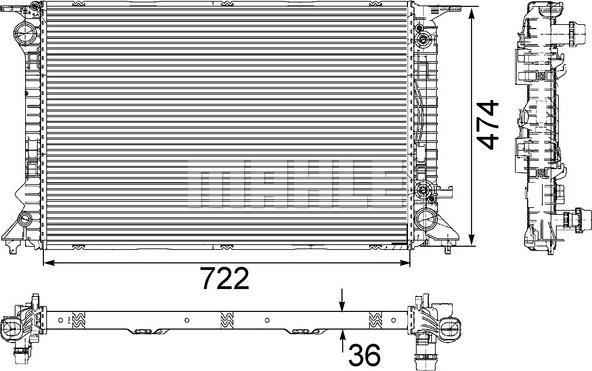 MAHLE CR 912 000S - Радиатор, охлаждение двигателя autospares.lv