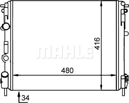 MAHLE CR 92 000S - Радиатор, охлаждение двигателя autospares.lv