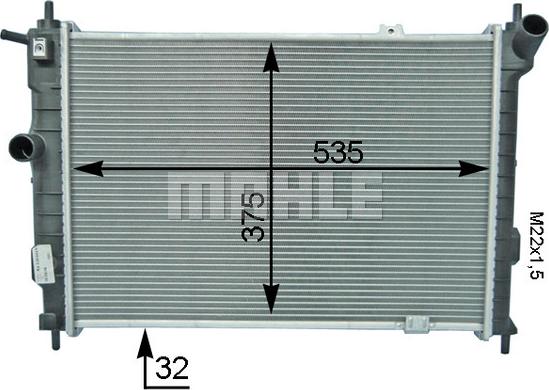 MAHLE CR 447 000S - Радиатор, охлаждение двигателя autospares.lv