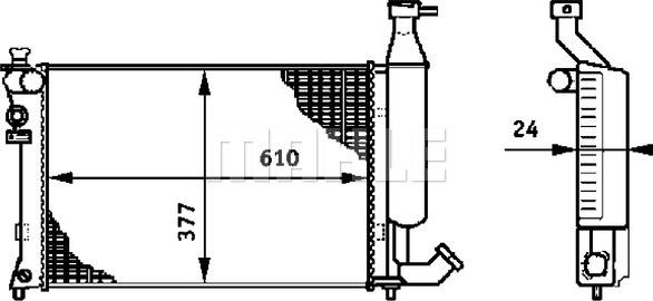 MAHLE CR 595 000S - Радиатор, охлаждение двигателя autospares.lv