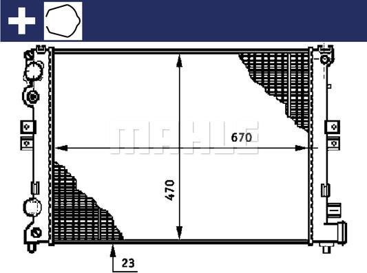 MAHLE CR 592 000S - Радиатор, охлаждение двигателя autospares.lv