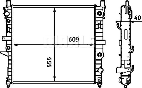 MAHLE CR 553 000S - Радиатор, охлаждение двигателя autospares.lv