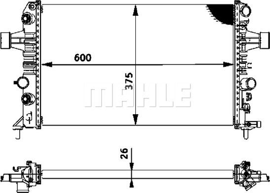 MAHLE CR 574 000P - Радиатор, охлаждение двигателя autospares.lv