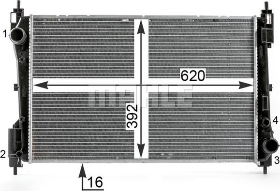 MAHLE CR 1996 000P - Радиатор, охлаждение двигателя autospares.lv