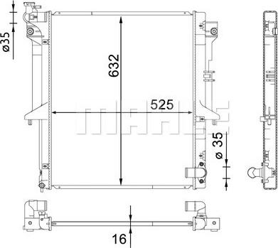 MAHLE CR 1662 000S - Радиатор, охлаждение двигателя autospares.lv