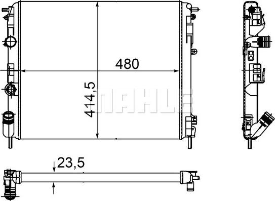 MAHLE CR 1145 000P - Радиатор, охлаждение двигателя autospares.lv