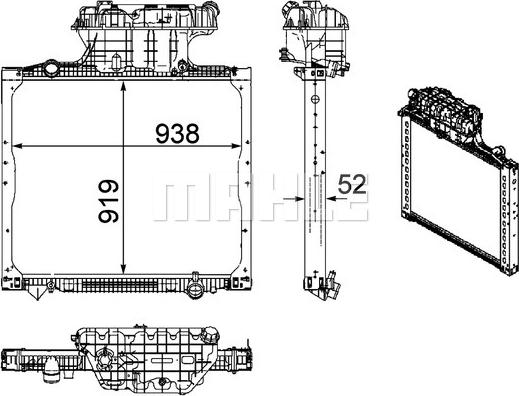 MAHLE CR 1168 000P - Радиатор, охлаждение двигателя autospares.lv