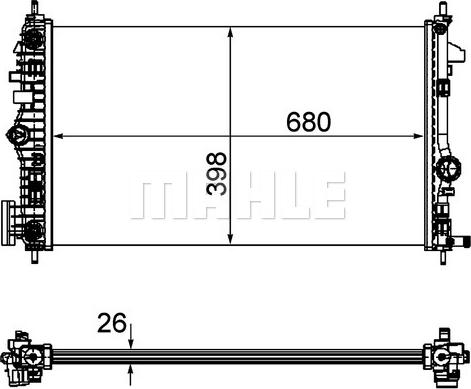 MAHLE CR 1103 000P - Радиатор, охлаждение двигателя autospares.lv