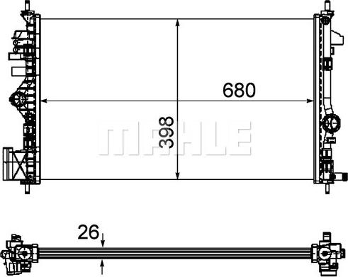 MAHLE CR 1102 000P - Радиатор, охлаждение двигателя autospares.lv