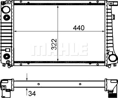 MAHLE CR 117 000S - Радиатор, охлаждение двигателя autospares.lv