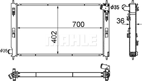 MAHLE CR 1882 000S - Радиатор, охлаждение двигателя autospares.lv