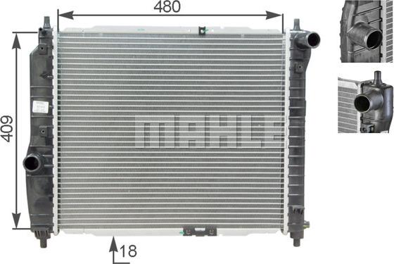 MAHLE CR 1309 000S - Радиатор, охлаждение двигателя autospares.lv