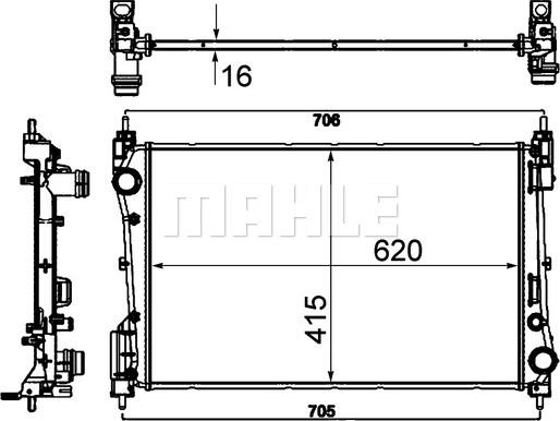 MAHLE CR 1794 000P - Радиатор, охлаждение двигателя autospares.lv