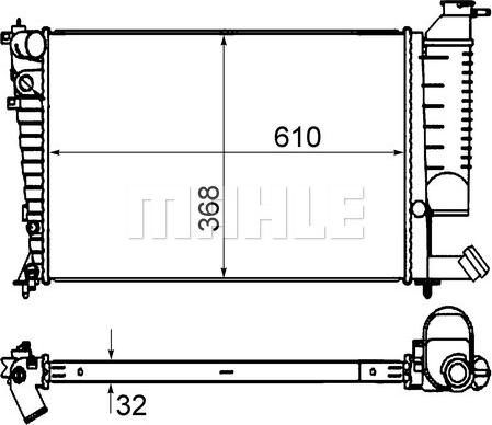 MAHLE CR 849 000S - Радиатор, охлаждение двигателя autospares.lv