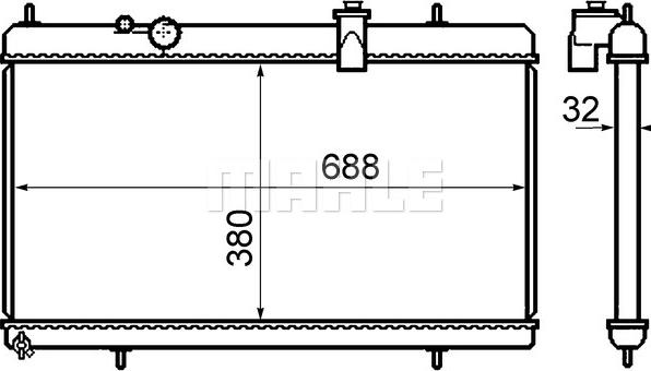 MAHLE CR 801 000S - Радиатор, охлаждение двигателя autospares.lv