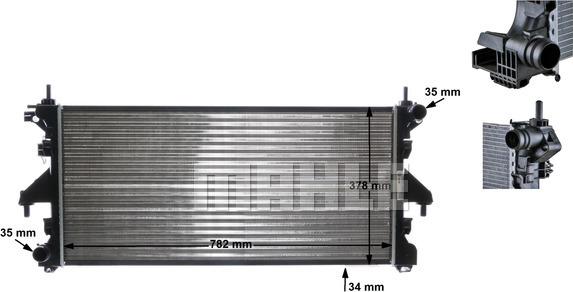 MAHLE CR 886 000S - Радиатор, охлаждение двигателя autospares.lv