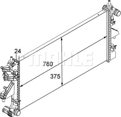 MAHLE CR 881 000P - Радиатор, охлаждение двигателя autospares.lv