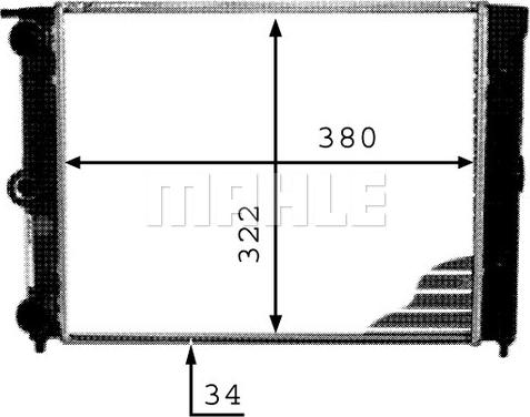 MAHLE CR 344 000P - Радиатор, охлаждение двигателя autospares.lv