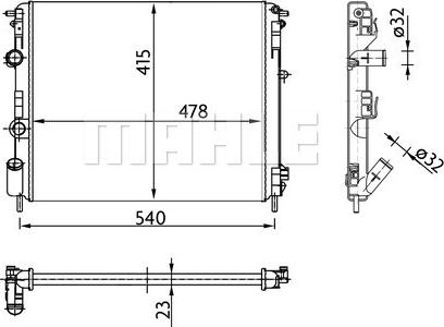 MAHLE CR 36 000S - Радиатор, охлаждение двигателя autospares.lv