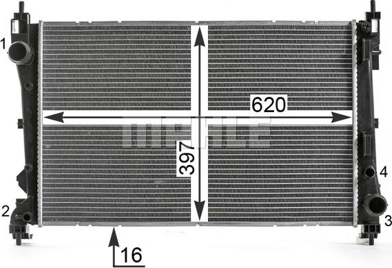 MAHLE CR 2003 000S - Радиатор, охлаждение двигателя autospares.lv