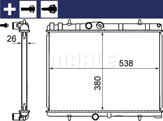 MAHLE CR 2014 000S - Радиатор, охлаждение двигателя autospares.lv