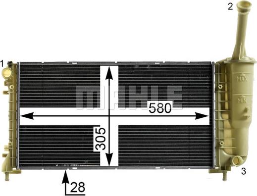 MAHLE CR 2010 000P - Радиатор, охлаждение двигателя autospares.lv