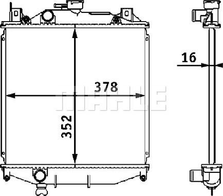 MAHLE CR 201 000S - Радиатор, охлаждение двигателя autospares.lv