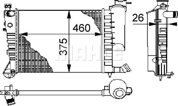 MAHLE CR 2205 000P - Радиатор, охлаждение двигателя autospares.lv