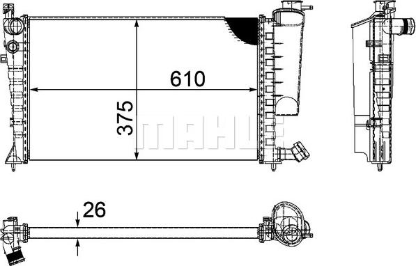 MAHLE CR 2206 000P - Радиатор, охлаждение двигателя autospares.lv