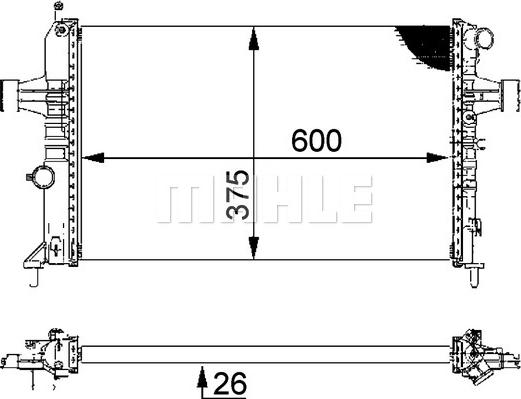 MAHLE CR 227 000P - Радиатор, охлаждение двигателя autospares.lv