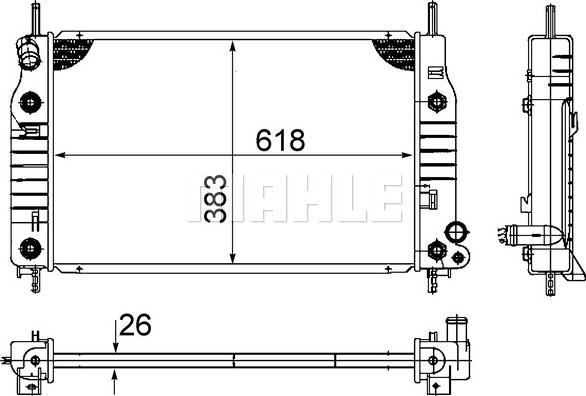 MAHLE CR 741 000S - Радиатор, охлаждение двигателя autospares.lv